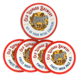 Metal Coasters - Old Leopard Brewery (set Of 4)