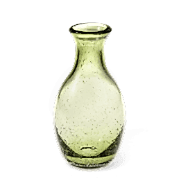 Hand blown bubble glass vase - Olive green