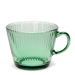 Ribbed glass mug 400ml - Green