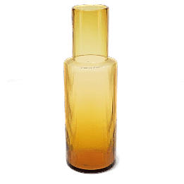 Ribbed glass carafe 850ml - Amber