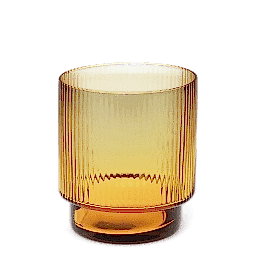 Ribbed glass tumbler 325ml - Amber