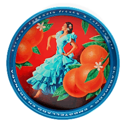 Round metal serving tray - Cerveza Española