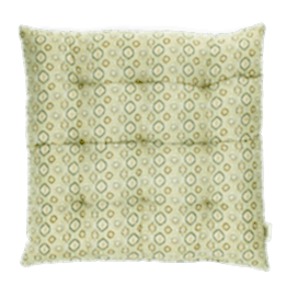 Seat pad cushion (37x37cm) - Green blockprint