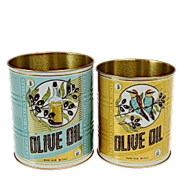 Storage tins (set of 2) - OLIVE OIL