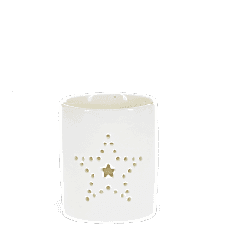 Glossy ceramic tealight holder - Star