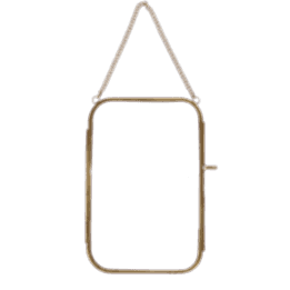 Rounded hanging brass frame 13x20cm