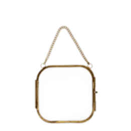 Rounded hanging brass frame 10x10cm