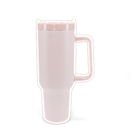 Travel tumbler with handle (1.2Ltr) - Light pink