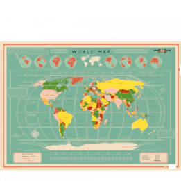 Wrapping paper sheets - World Map