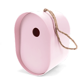 Oval bamboo fibre birdhouse - Pink