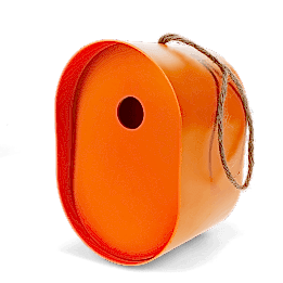 Oval bamboo fibre birdhouse - Orange