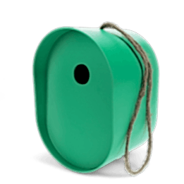 Oval bamboo fibre birdhouse - green