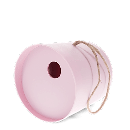 Round bamboo fibre birdhouse - Pink