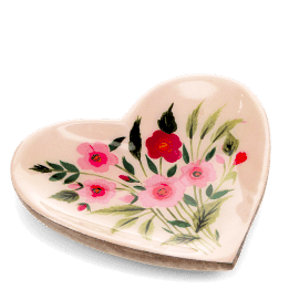Flowers heart trinket dish