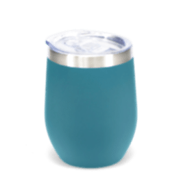 Rubber coated travel cup 350ml - Petrol blue
