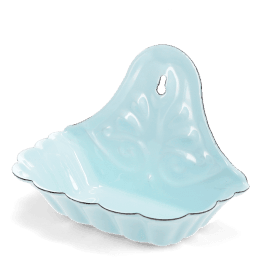 Wall-mounted enamel soap dish - Blue