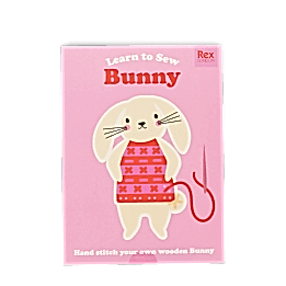 learn sew wooden hand stitch set bunny