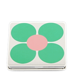 Square pocket mirror - Pink and green Daisy