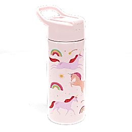 Stainless steel bottle with push button lid 500ml - Unicorn