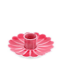 Enamel flat flower candle holder - Vibrant pink
