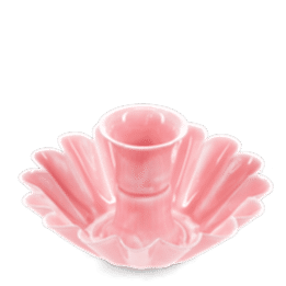 Enamel cupped flower candle holder - Dark pink