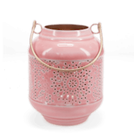 Enamel tealight lantern - dark pink