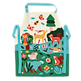 Wipeable cotton children's apron - Woodland