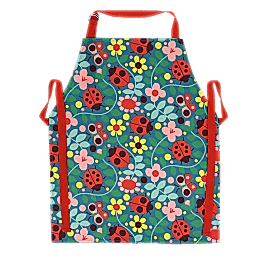 Wipeable cotton children's apron - Ladybird