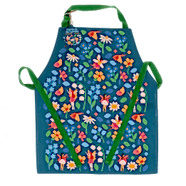 Wipeable cotton children's apron - Fairies in the Garden
