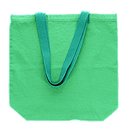 Two-tone cotton tote bag - green