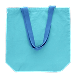 Two-tone cotton tote bag - Pale blue