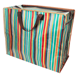 Jumbo storage bag - Retro 70s stripes