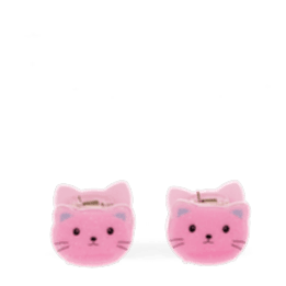 Mini hair claw clips (set of 2) - Pink cats