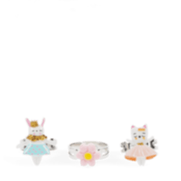 Cute rings (set of 3) - Bunny, cat and flower