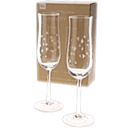Etched star champagne glasses (set of 2) - Pink