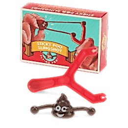 Sticky poo slingshot
