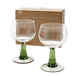  Retro roemer glasses 350ml (set of 2) - Green