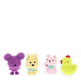 set of 4 colourful different animal erasers