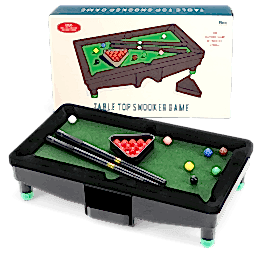 Table top snooker game and a packaging box at the background