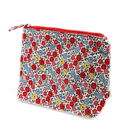 children wash bag with zip featuring pink floral print