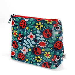 children wash bag with zip featuring ladybird and flowers print 