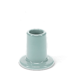 Slate grey ceramic candle holder with a cylindrical shape and wide flat base