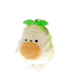 Plush avocado-shaped wind-up toy with green leaves