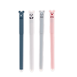 Pack of four animal-themed erasable gel pens in a different colour.