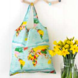 World Map Recycled Foldaway Shopper Bag