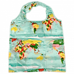 World Map Recycled Foldaway Shopper Bag