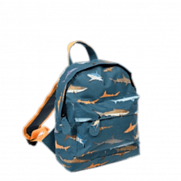 Mini backpack for kids with pictures of sharks