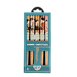 Boxed set of five Japanese-style wooden chopsticks
