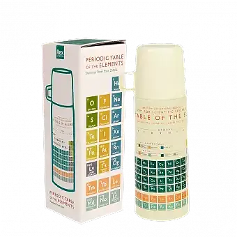 Periodic table flask and cup out of box