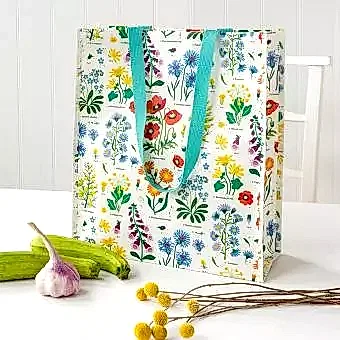 Wild flowers shopping bag